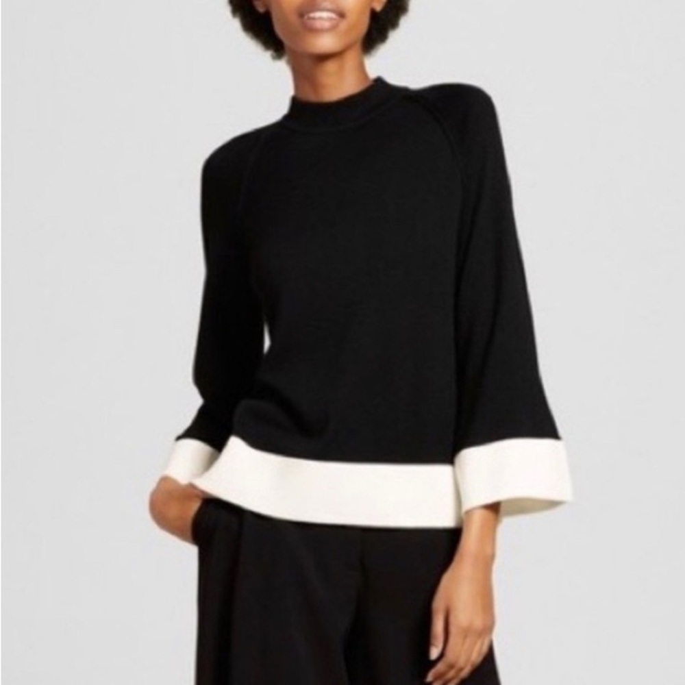 Victoria Beckham for Target-Black & Cream Sweater -2XL